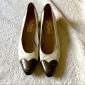 - Ferragamo low pump vintage heels